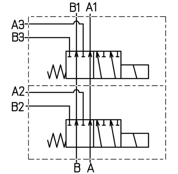 8/3 Wegeventil -TB-; Blockausführung; 12 VDC