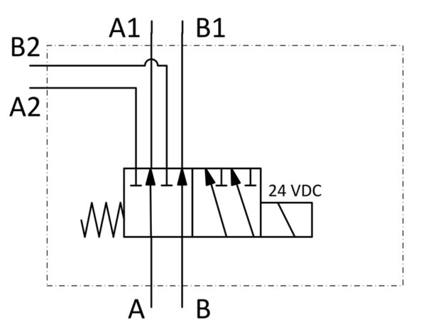6/2 Wegeventil -TB-; 24 VDC; Anschlussgewinde G3/8; Q max 40 l/min