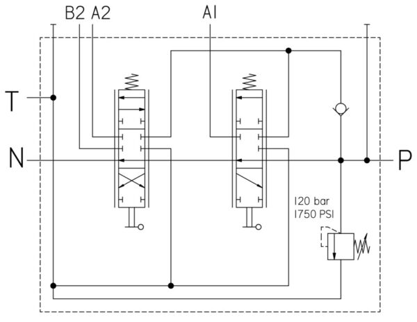 Monoblock K=2 L=45 F=ew-dw S=0 W=0 GS=0