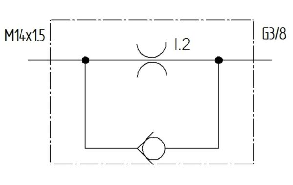 Drosselrückschlagventil GE 08L; G3/8; Blende 1,2 mm