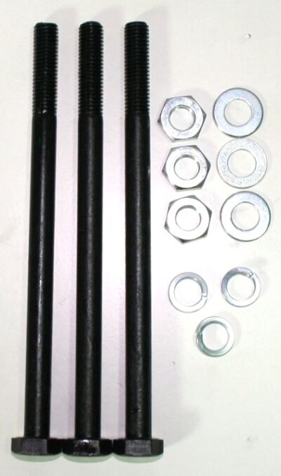 Schraubensatz; 3 Stück M10 x 120 inkl. Federringe, Scheiben und Muttern